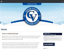 Tablet Screenshot of cedarvalleysoccerclub.org